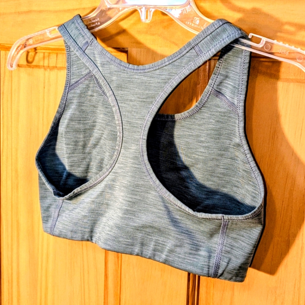 Nike Women's Sports Bra Size Medium Heathered Gray Dri-Fit Athletic Racerback - Picture 5 of 8